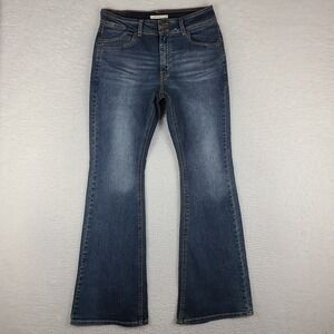 Levi's 726 Jeans Womens 32 Blue Flare Dark Wash Denim